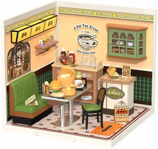 Syntego DIY Hong Kong Bites Cafe Miniature House Kit, Multicolour