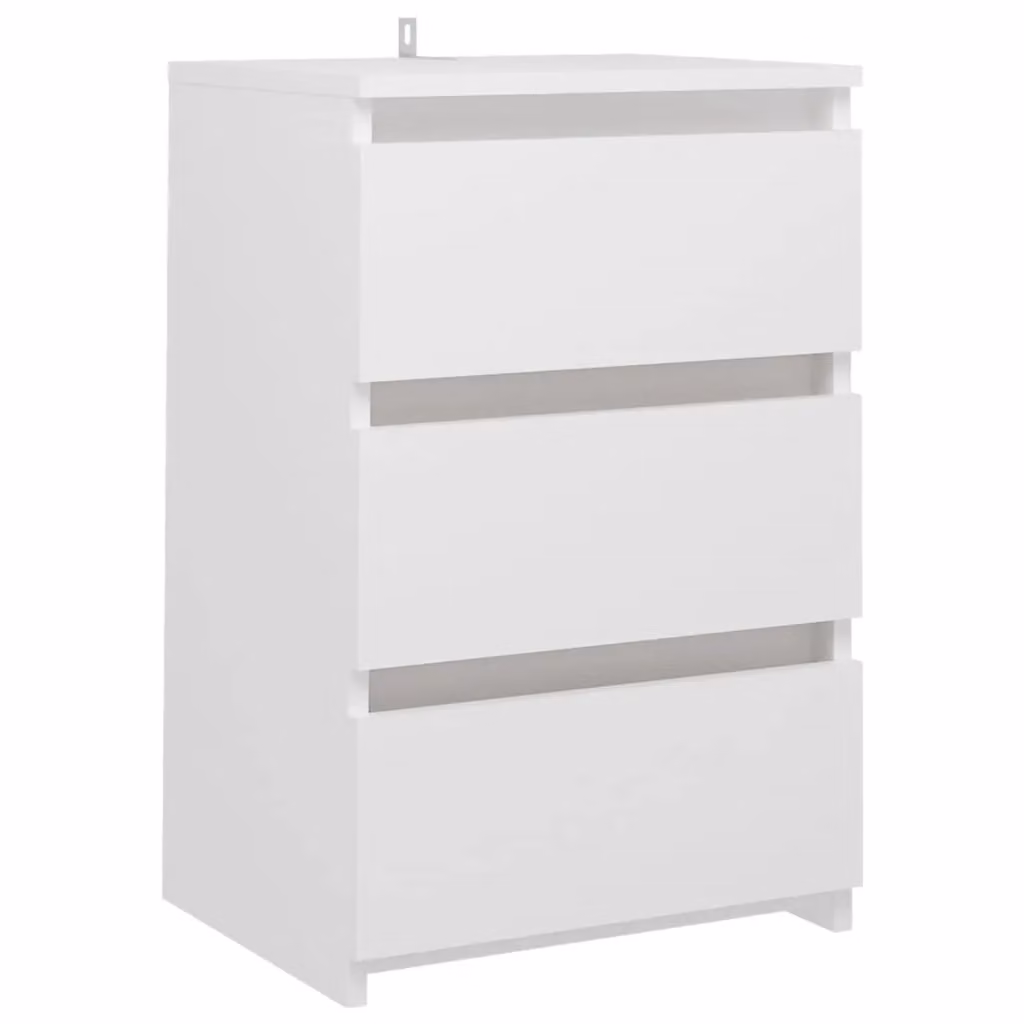 Berkfield Home White Bed Cabinet in Engineered Wood W/D/H: 40 x 35 x 62.5 cm – 2