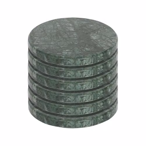 Argon Tableware Green Marble Round Coasters, Set of 6, Diameter: 10 cm – 1