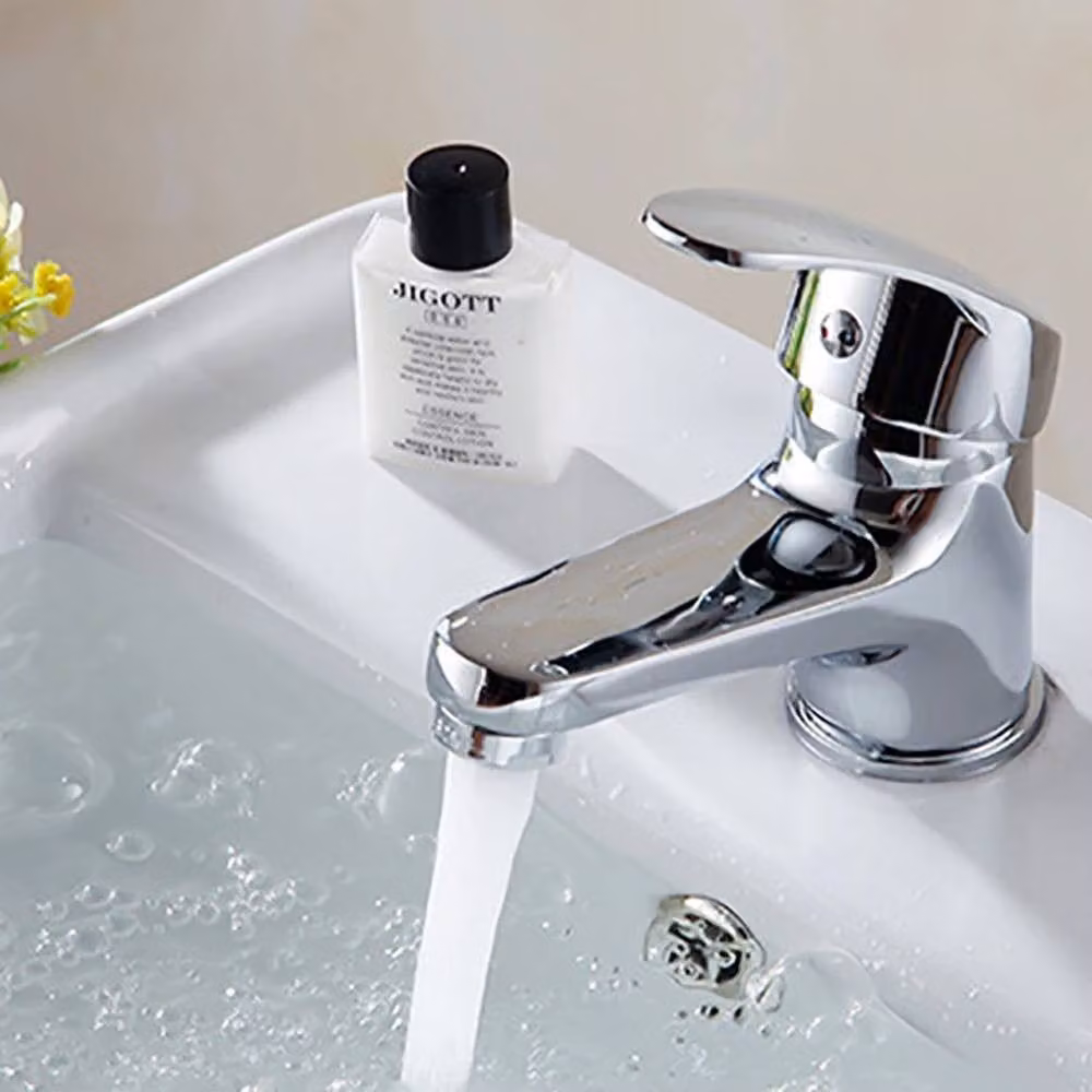 Ventryn Chrome Cloakroom Basin Mixer Tap Mono with Pop-Up Waste and Fixings in Metallic Silver – 3