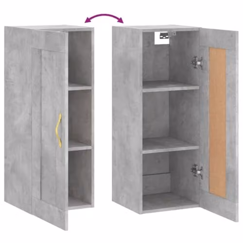 vidaXL Wall Mounted Cabinet in Grey, W/D/H: 34.5 x 34 x 90 cm – 3