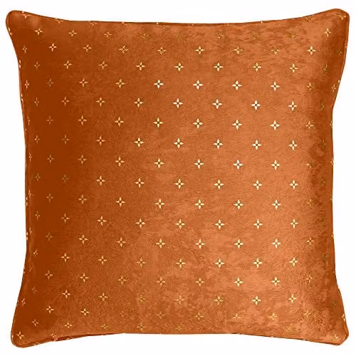 Enhanced Living Gemini Filled Cushion, Spice, Multicolour, W/D/H: 43 x 43 x 43 cm