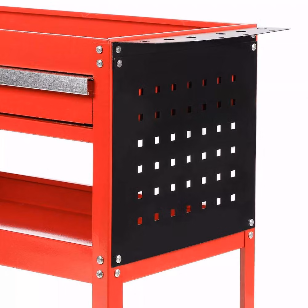 Dprodo 3 Tier Tool Cart with Drawers in Red, 150kg Capacity, Width: 60 cm – 8