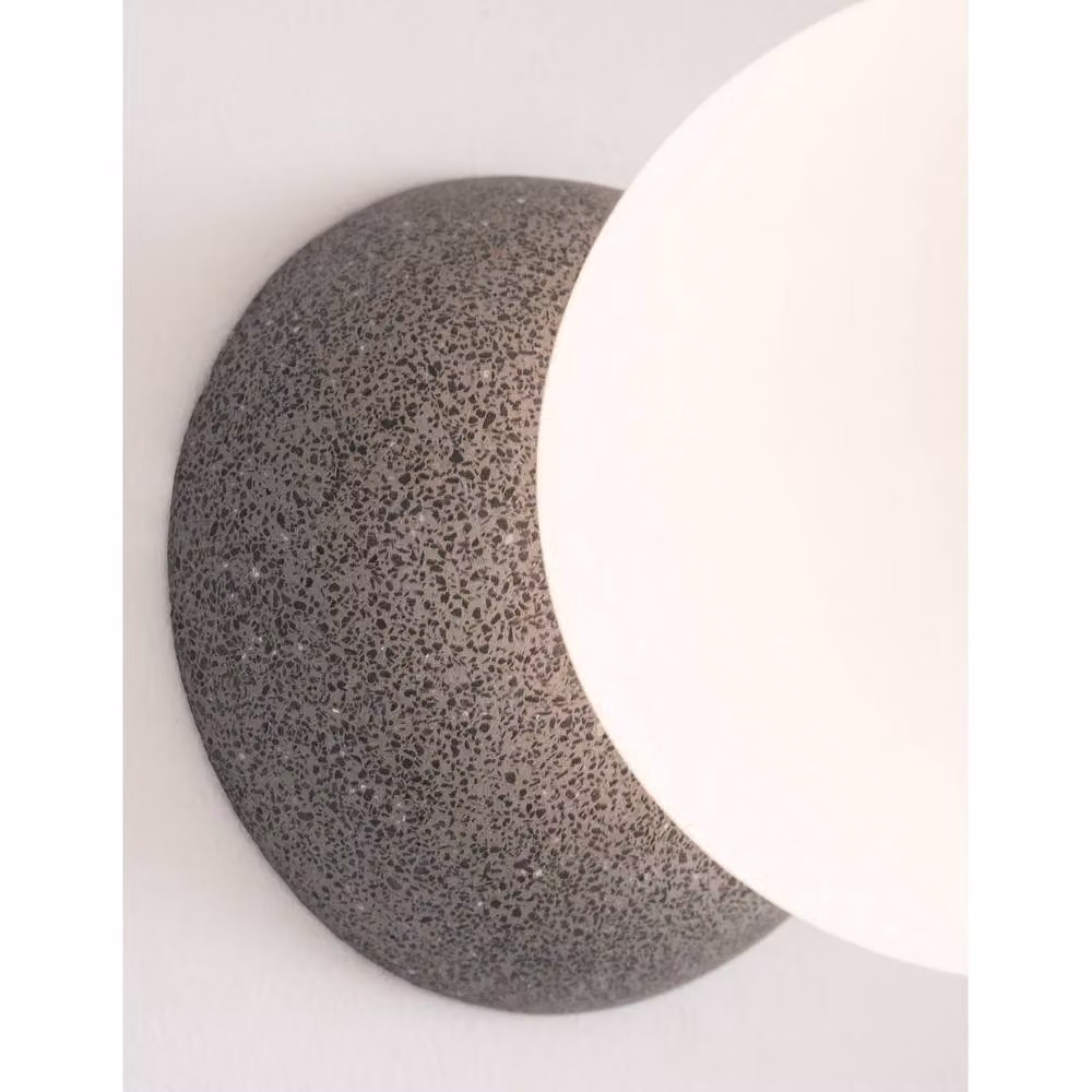 Nova Luce Zero Wall Lamp in Grey Concrete and Opal Glass with G9 LED – 2