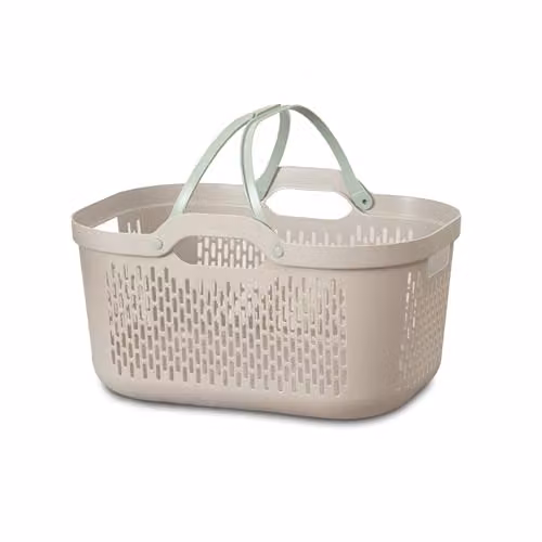 Addis Signature 45L Laundry Basket with Handles, Mushroom/Beige Plastic Washing Basket, W/D/H: 39.5 x 30.5 x 55 cm – 2