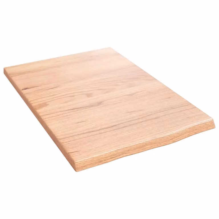 Berkfield Home Bathroom Countertop Light Brown Treated Solid Wood W/D/H: 60 x 40 x 2 cm