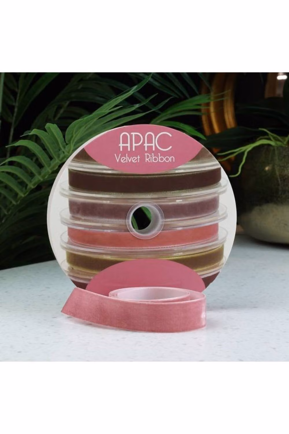 KDMD Dusky Pink Velvet Ribbon, Width: 2.5 cm, Length: 20 m – 1