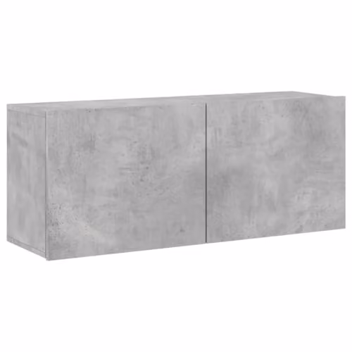 vidaXL Modern Wall-mounted TV Cabinet in Matt Grey, W/D/H: 100 x 30 x 41 cm
