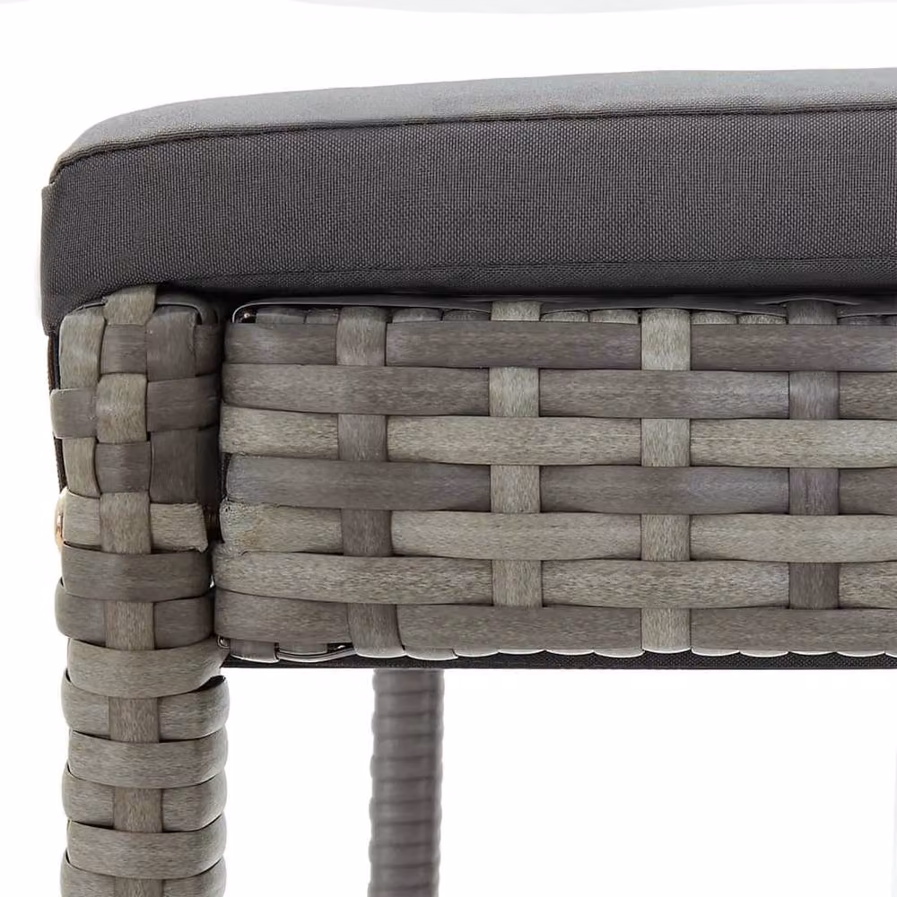 Berkfield Home 5 Piece Modern Garden Bar Set in Grey Acacia Wood and Poly Rattan – 5