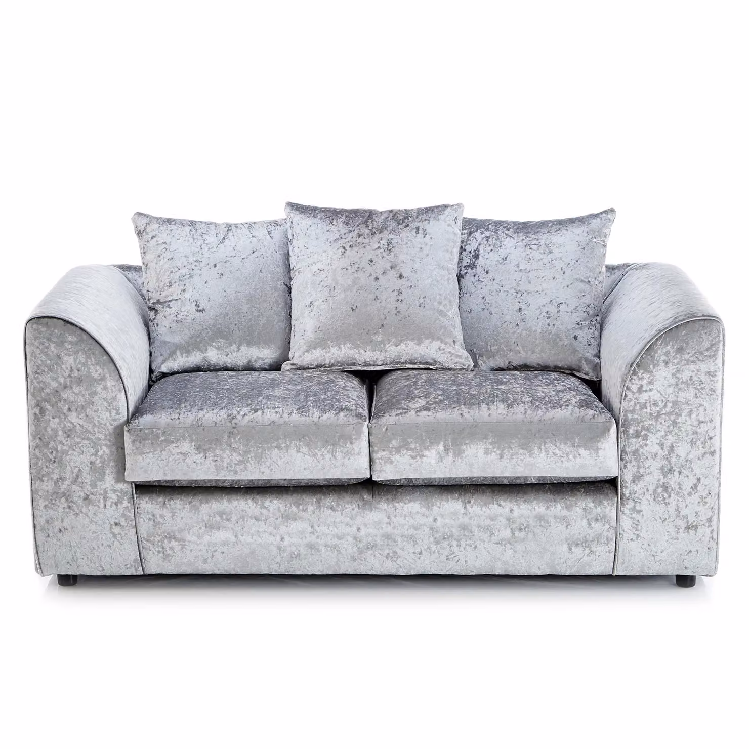 Furnishings For Less UK Crystal Crushed Velvet 3 Piece Sofa Suite in Silver, including 4 Seater, 2 Seater and Armchair with Scatter Back – 2