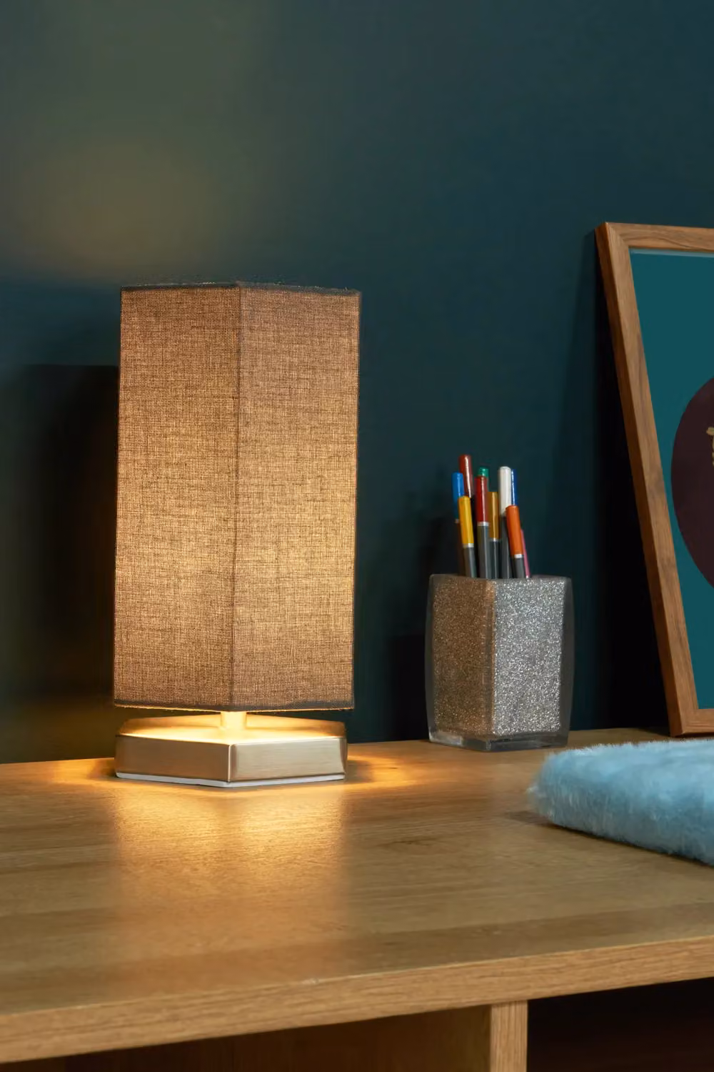 BHS Lighting Glow Hexagon Table Lamp in Silver – 2