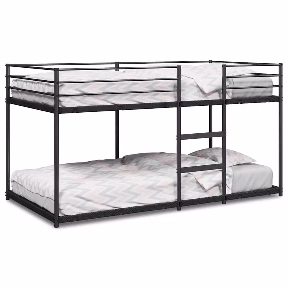 Berkfield Home Modern Metal Bunk Bed in Black, W/D/H: 80 x 200 cm – 2