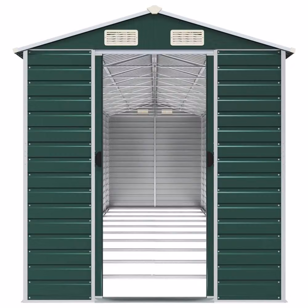 Berkfield Home Green Galvanised Steel Garden Shed W/D/H: 191 x 895 x 198 cm – 3