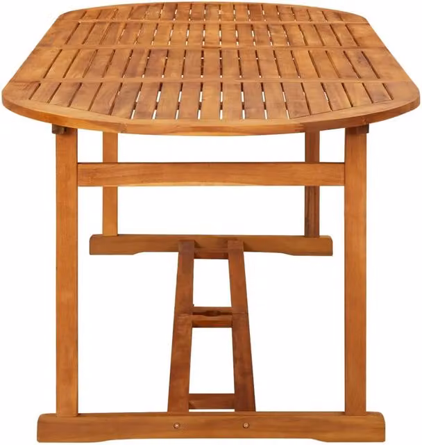 Berkfield Home Beautiful Garden Dining Table in Brown Solid Oiled Acacia Wood, W/D/H: 220 x 90 x 75 cm – 1