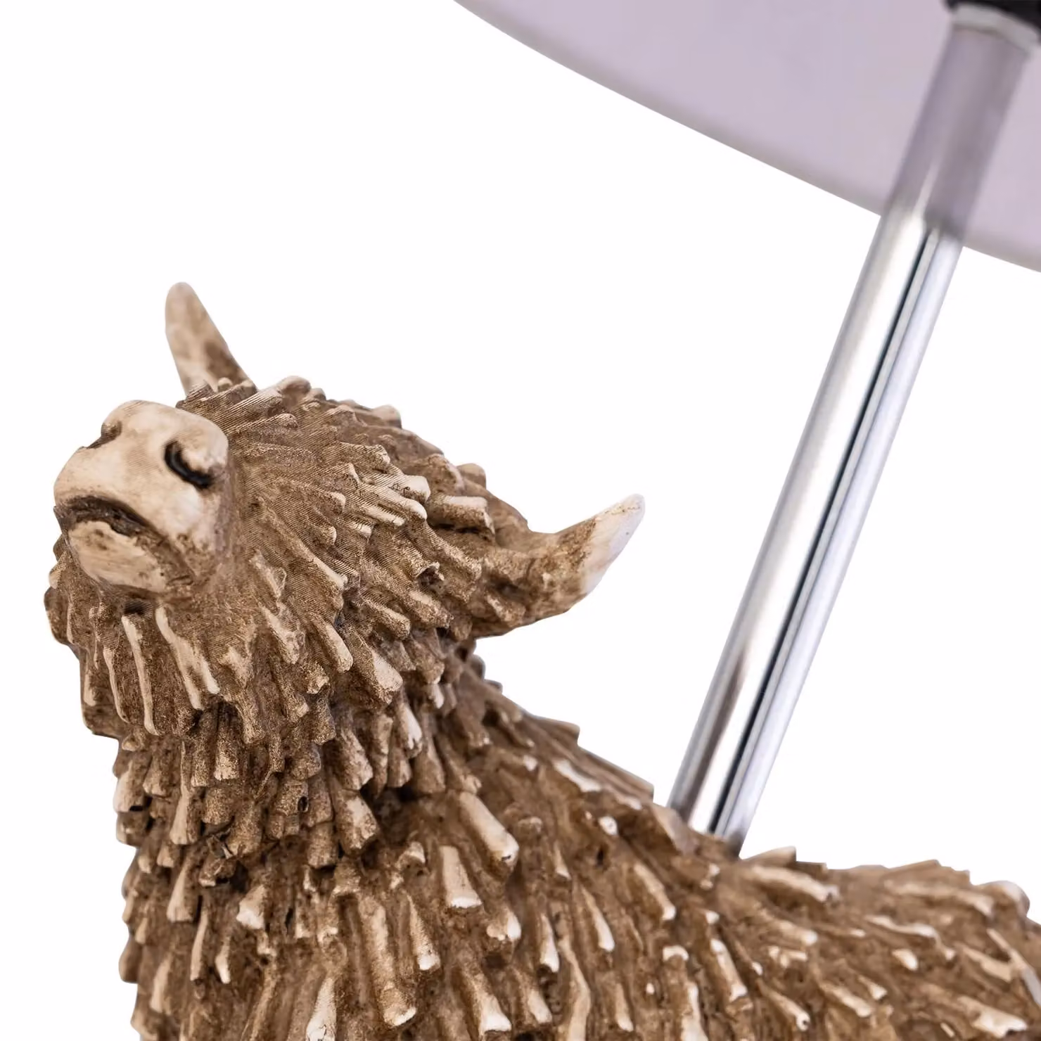 First Choice Lighting Angus Highland Cow Table Lamps Set of 2 in Brown and Beige with Fabric Shades – 3