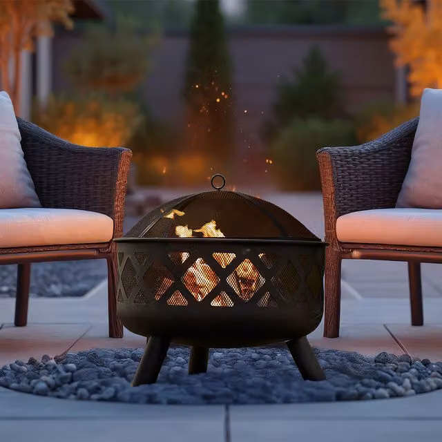 Neo Outdoor Fire Pit Bowl in Black