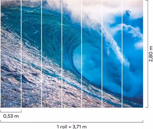 Grandeco Surfers Paradise Waves Blue Textured Wallpaper Mural