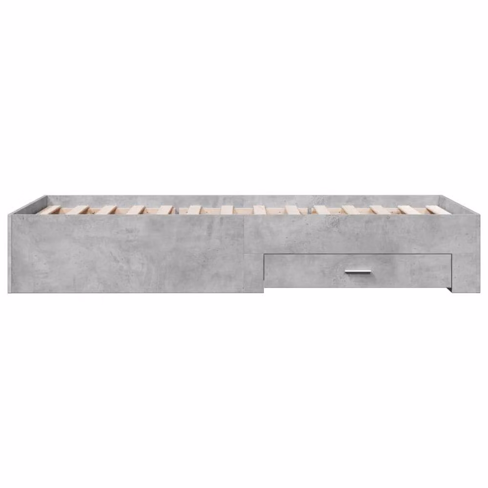 Berkfield Home Bed Frame with Drawers in Concrete Grey, W/D/H: 90 x 200 cm – 3