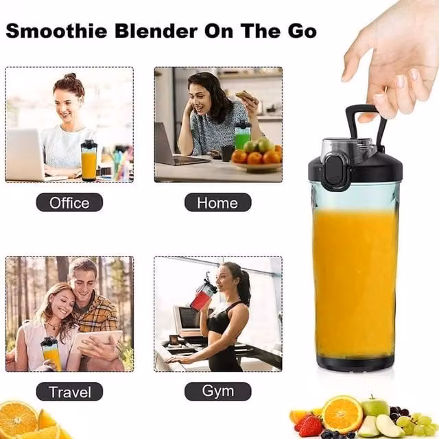 FLAVORA Black Portable Personal Blender, 600 ml