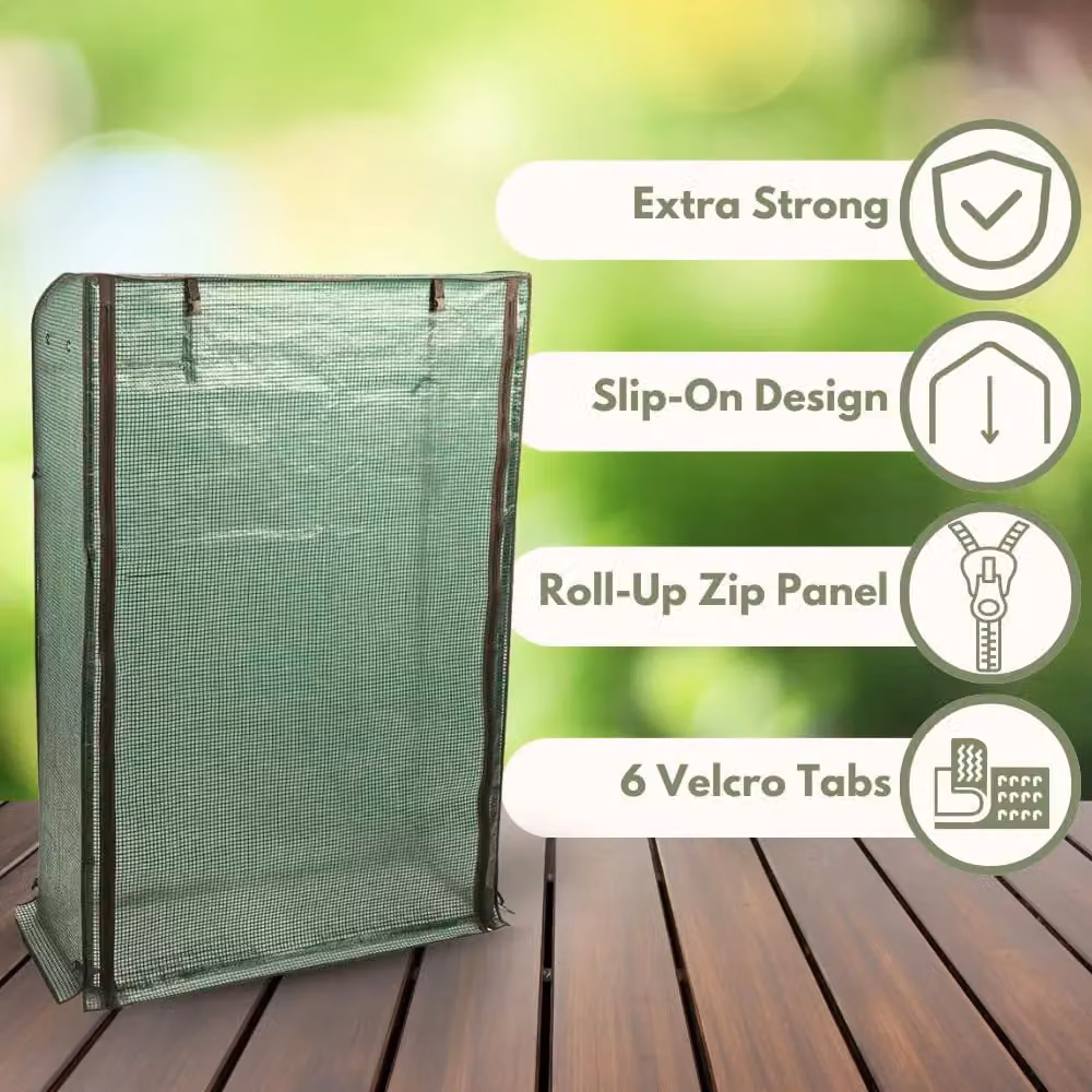 Marco Paul Heavy Duty Reinforced PE Greenhouse Cover Replacement in Green, W/D/H: 170 x 120 x 50 cm – 4