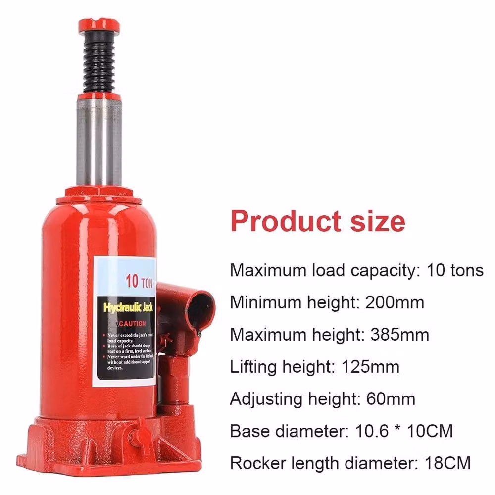 SPETLEK 10 Ton Hydraulic Bottle Jack Lifting Ram in Red – 4