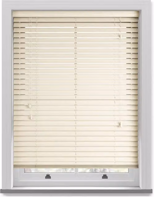 Terrys Made To Measure 50mm Wood Essence Wooden Venetian Blind in Linara Cream Beige