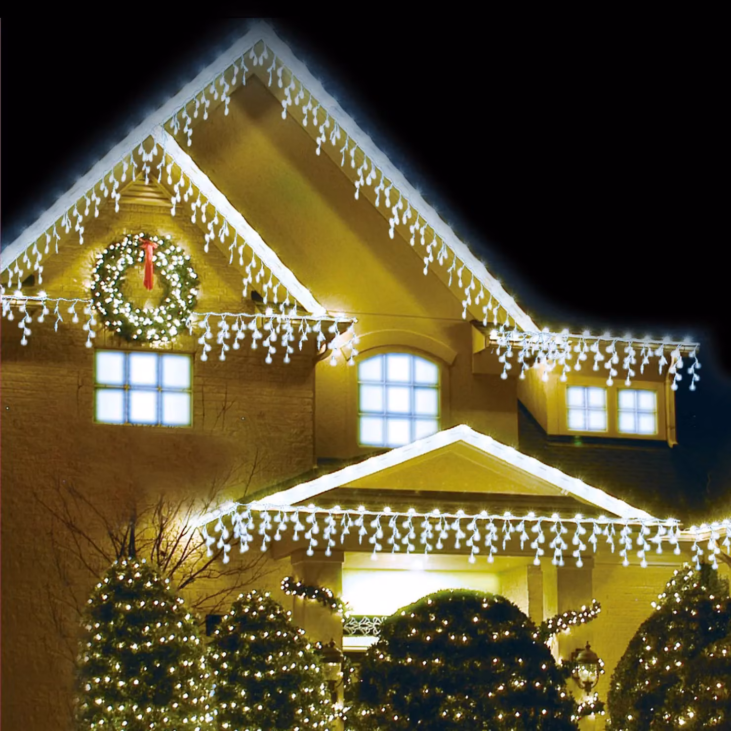Simpa 480 LED Multi-Action Icicle Lights in White and Blue for Indoor and Outdoor Use – 2