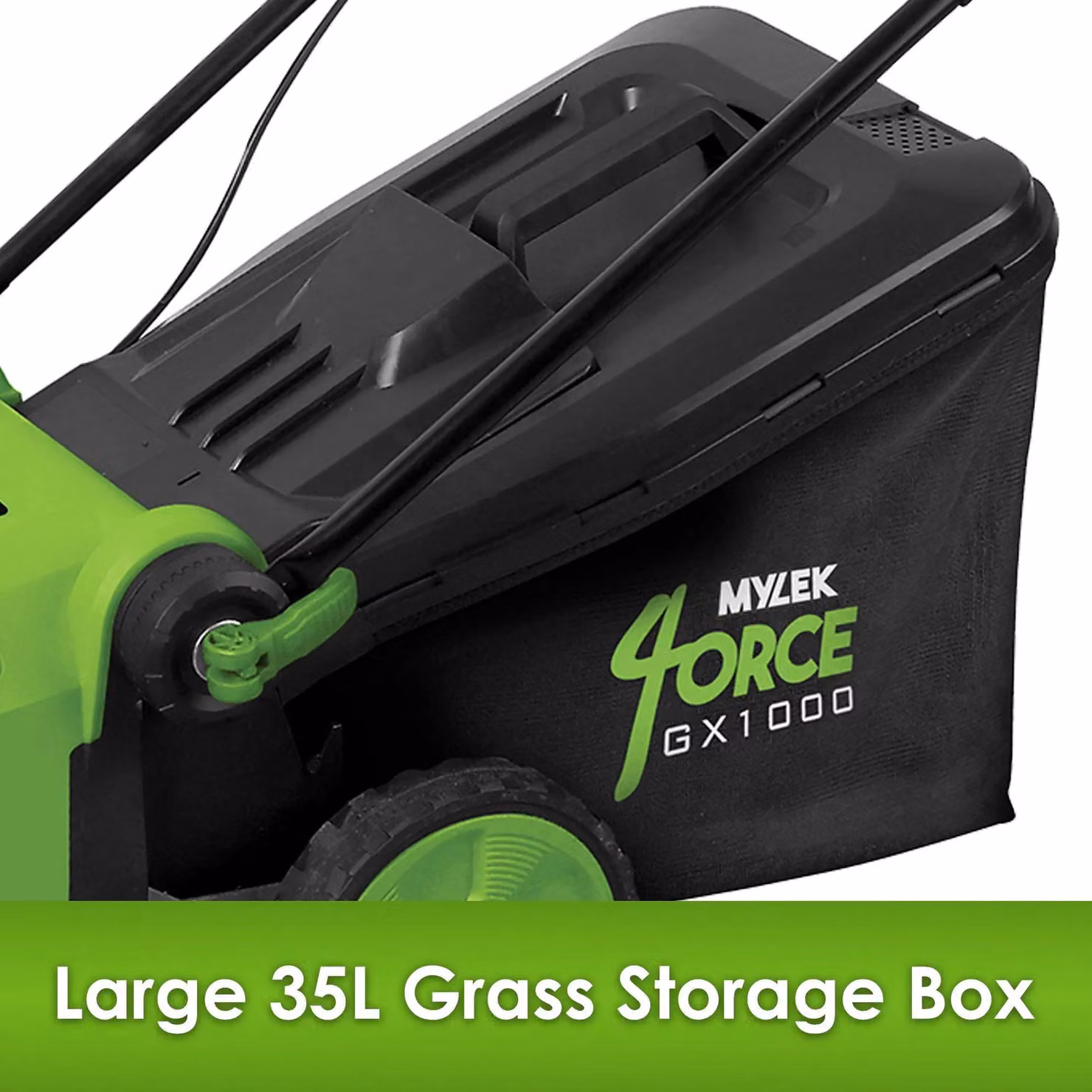 MYLEK Green Cordless Brushless Motor Lawnmower with 2 x 20V 4.0Ah Rechargeable Batteries and Charger – 3