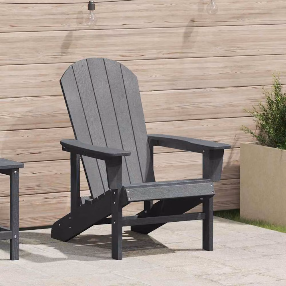 Berkfield Home Adirondack Chair in Light Grey, W: 74 cm, D: 82 cm, H: 91 cm – 2
