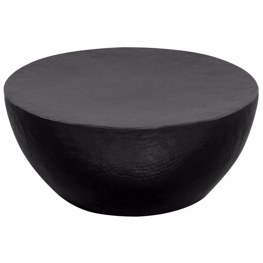 Berkfield Home Hammered Aluminium Coffee Table in Black, W: 70 cm, D: 30 cm – 2