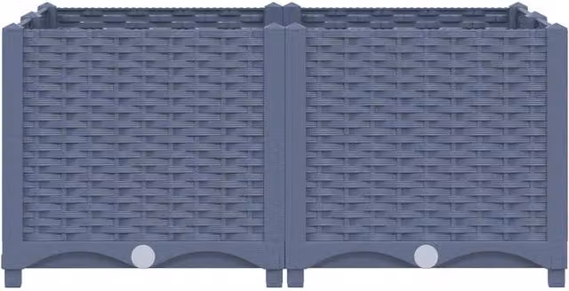 Berkfield Home Grey Polypropylene Raised Bed W: 80 cm, D: 80 cm, H: 38 cm – 1