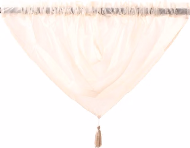 Velosso Modern Plain Fabric Panel Swag with Tassel in Beige and Yellow