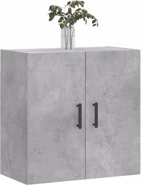Berkfield Home Wall Mounted Cabinet in Concrete Grey, W/D/H: 60 x 31 x 60 cm