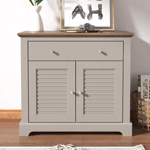 GFW Salcombe Compact Sideboard in Light Grey – 1