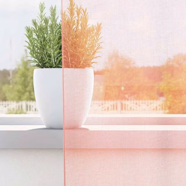 Berkfield Home Pink Voile Fabric Panel Curtains with Rod Pockets, 2 Pack, W: 140 cm, H: 245 cm