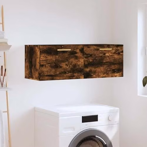 vidaXL Wall Cabinet in Smoked Oak, W: 100 cm, D: 36.5 cm, H: 35 cm – 2
