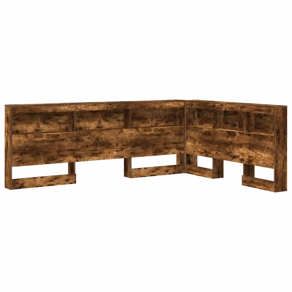 Berkfield Home Storage Headboard with Shelf in Smoked Oak Brown, 150 cm – 3