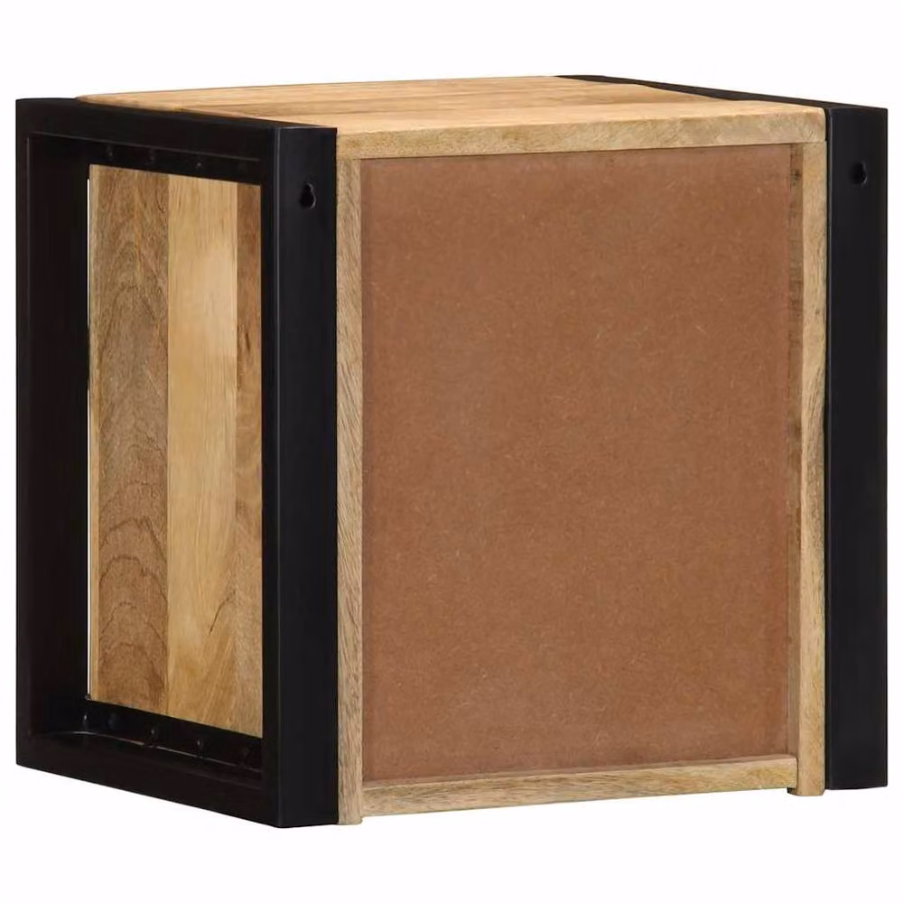 Berkfield Home Set of 2 Rustic Mango Wood Bedside Cabinets, Brown, W/D/H: 40 x 35 x 40 cm – 5