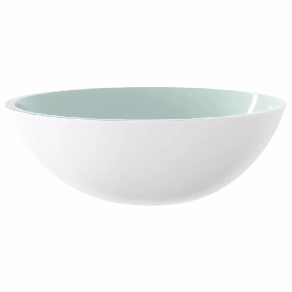 Berkfield Home Glass Basin in White, W/D/H: 50 x 37 x 14 cm – 2