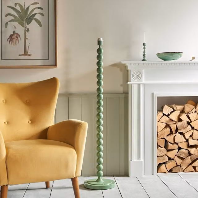 Higgledy Modern Floor Lamp Base Only in Gloss Cotswold Green, Height: 132 cm