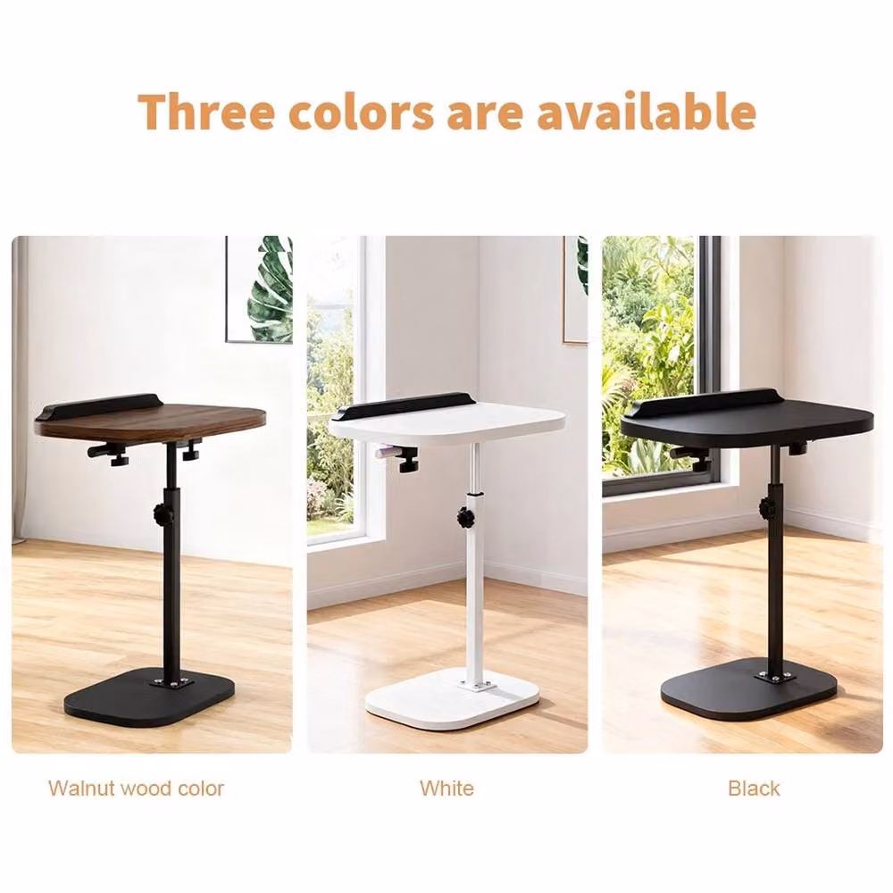 NESTLUNE Black Adjustable C-Shaped Sofa Side End Table with Tilting Top, W/D/H: 80 x 45 x 15 cm – 2