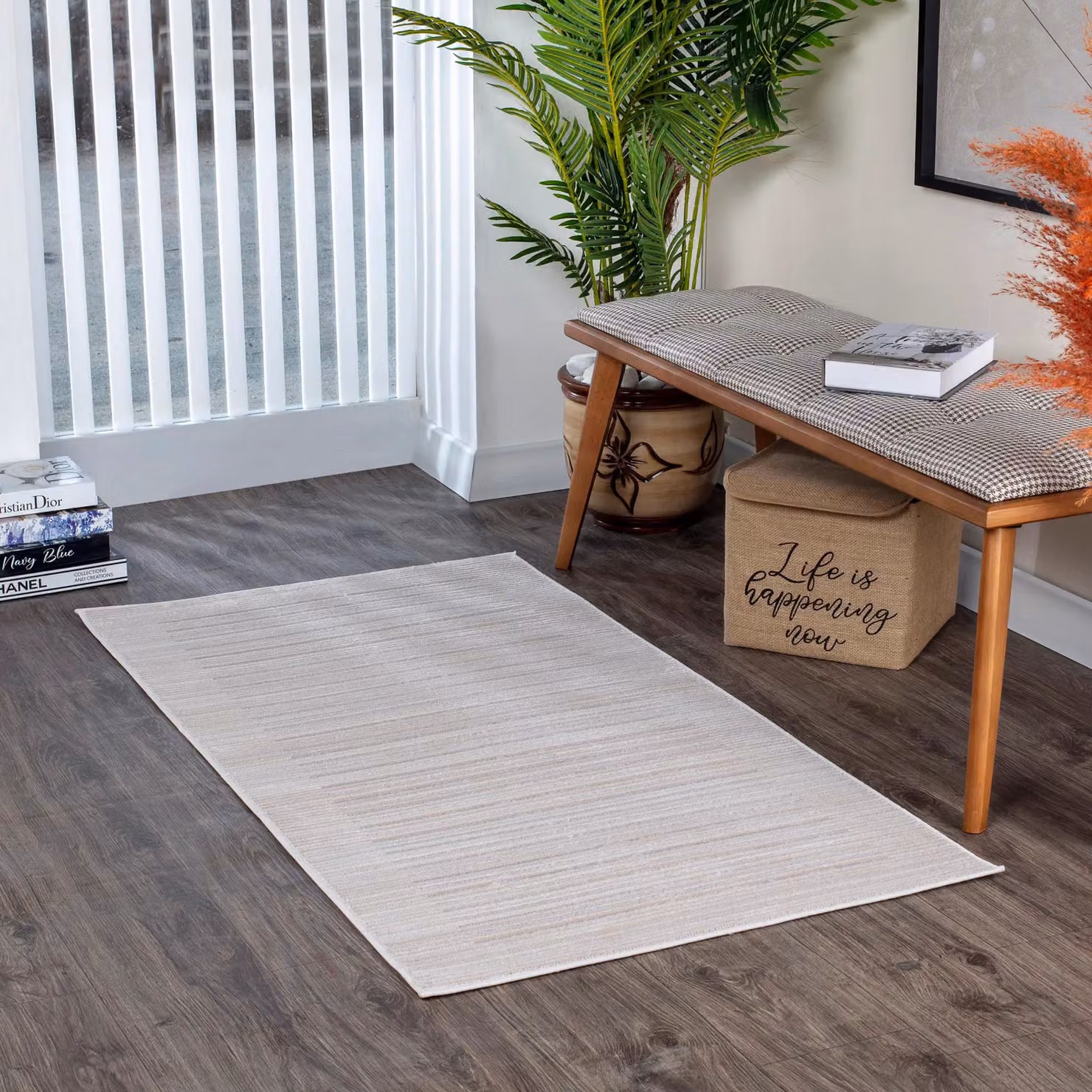 Livabliss Kaysa Geometric Modern Rug in Grey, Beige and White, W/D: 80 x 150 cm – 2