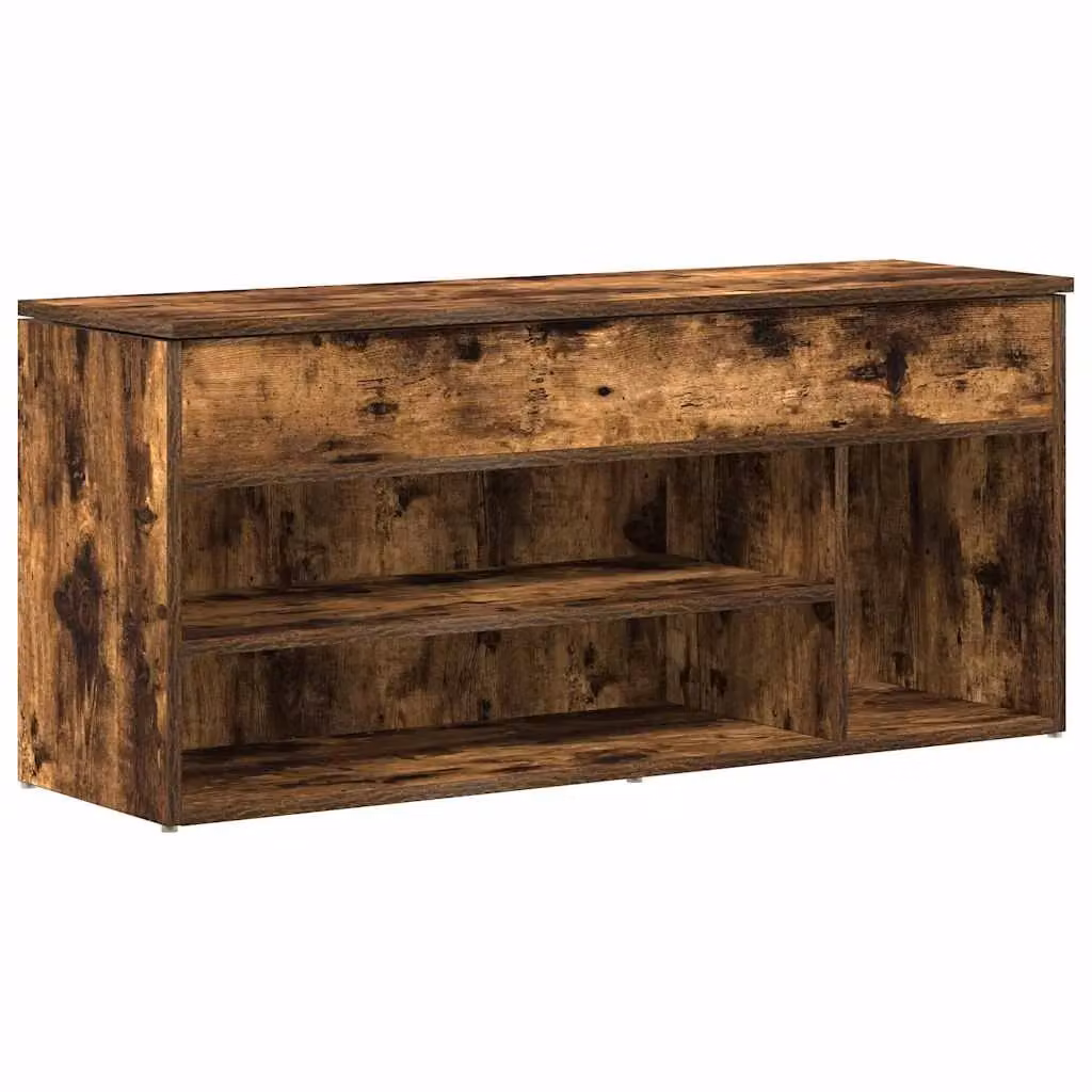 Berkfield Home Smoked Oak Shoe Bench in Brown, W/D/H: 102 x 30.5 x 45 cm – 2
