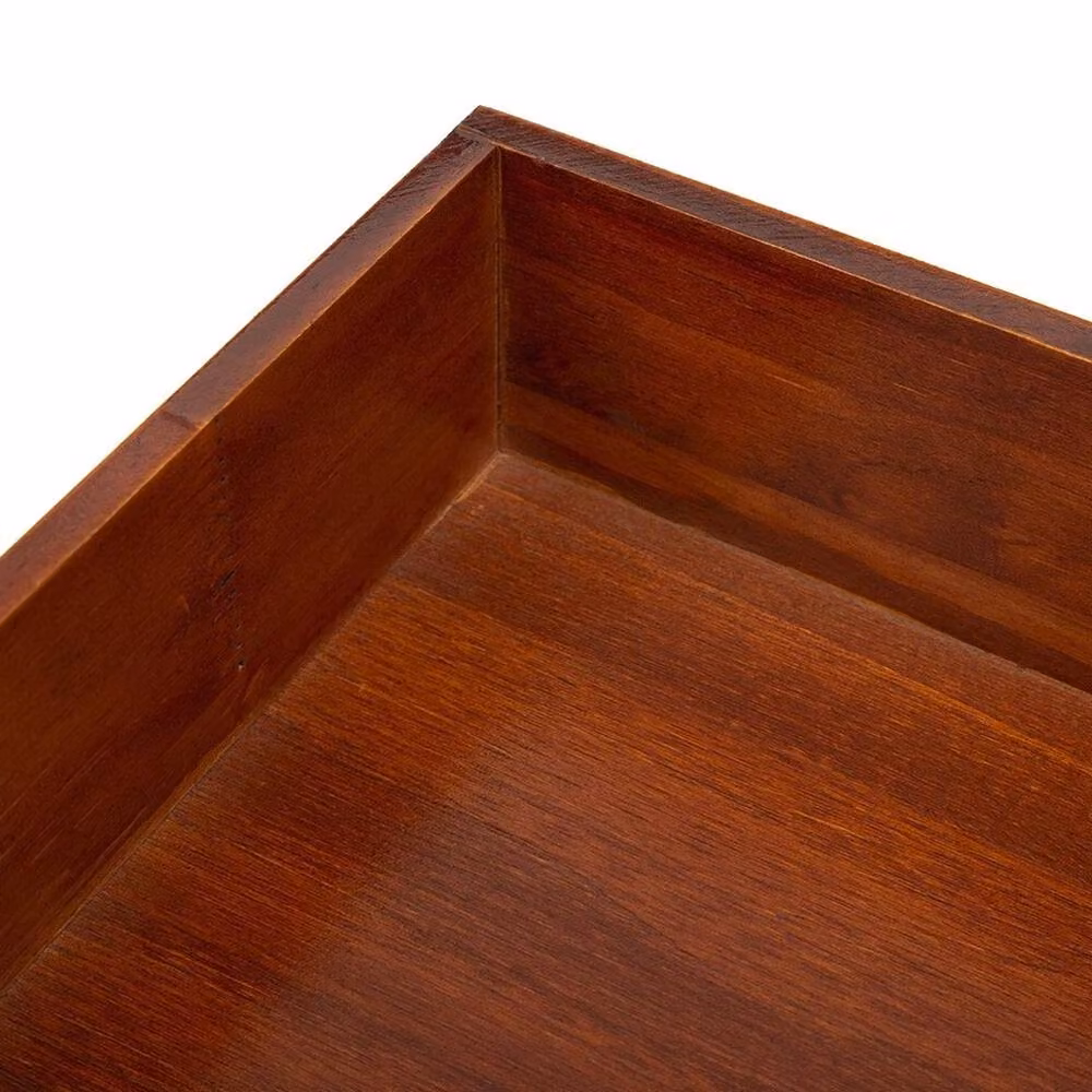 FORGEVIO 2 Layer Wooden Letter Tray Desk Organiser in Brown – 2
