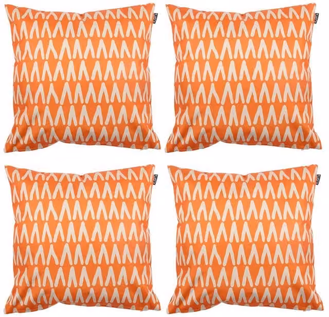 icon Graphic Collection Outdoor Cushions, Set of 4, Orange, W/D/H: 43 x 43 x 43 cm