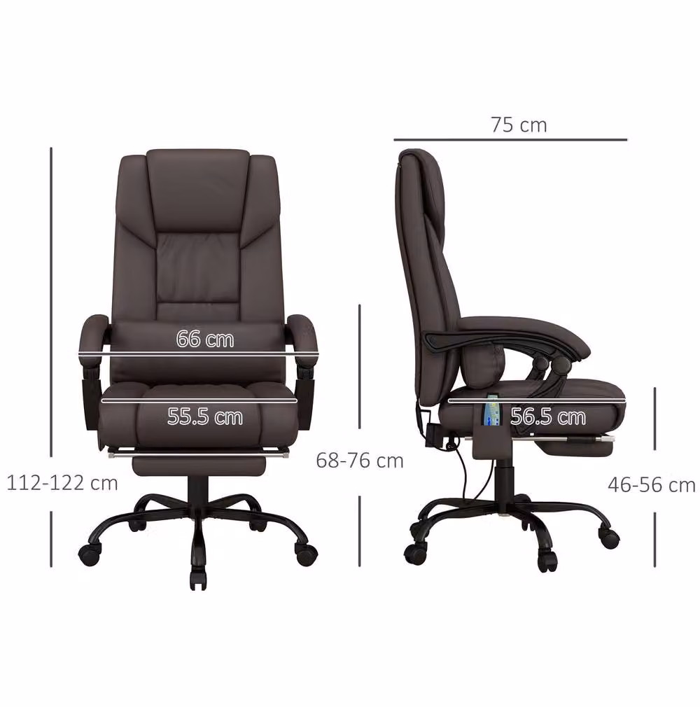 STILVORA Brown Synthetic Leather Executive Office Chair with Headrest and 360 Degree Swivel – 3