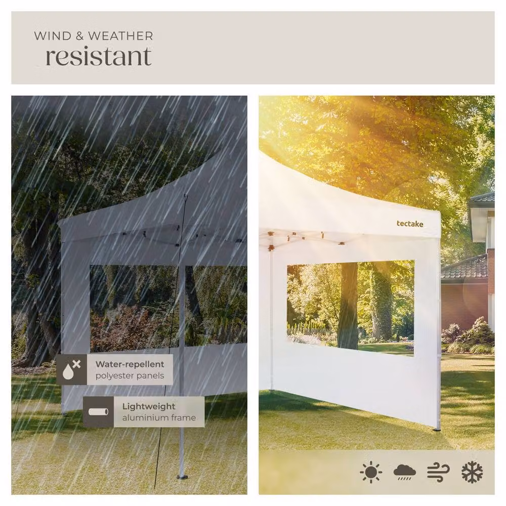 tectake Olivia Gazebo in White with Stainless Steel and Metal Frame, W/D/H: 300 x 300 x 300 cm – 3