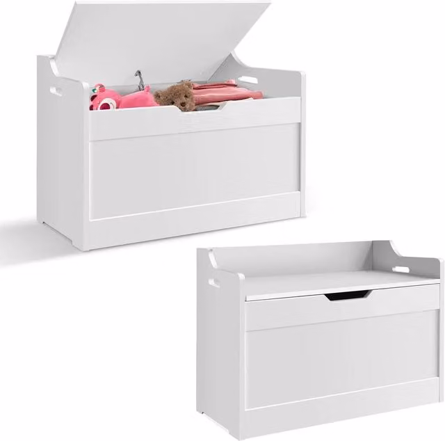 EONLION White Ottoman Toy Storage Chest for Children – 1