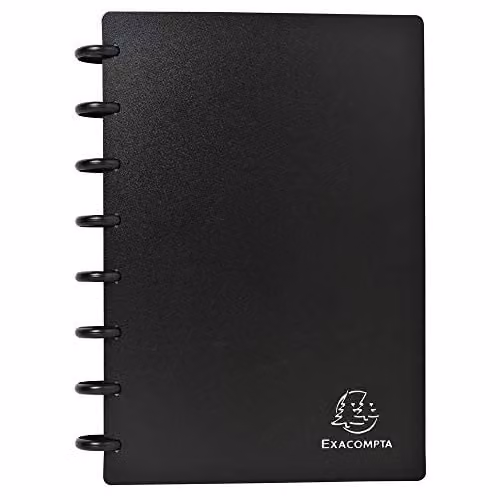 Exacompta Opaque Business Card Holder in Black with Removable Polypropylene Pockets, W: 16.0 cm, H: 21.0 cm – 1