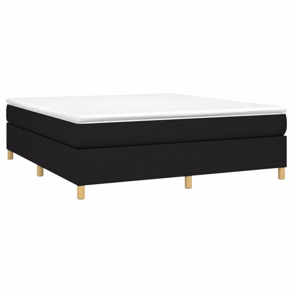 Berkfield Home Upholstered Box Spring Bed Frame in Black, W/D/H: 180 x 200 cm – 3